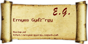 Ernyes György névjegykártya