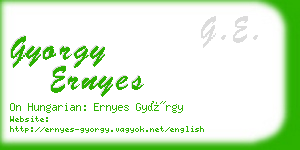 gyorgy ernyes business card